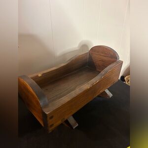 doll cradle - wood stained - see photos for measurements